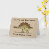 Jurassic Dinosaur Stegosaurus Birthday Card Kaart (Gele Bloem)
