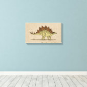 Jurassic Dinosaur Stegosaurus Canvas Print (Insitu (Houten vloer))