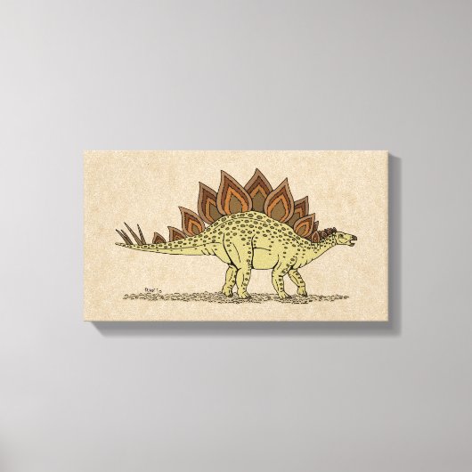 Jurassic Dinosaur Stegosaurus Canvas Print (Voorkant)