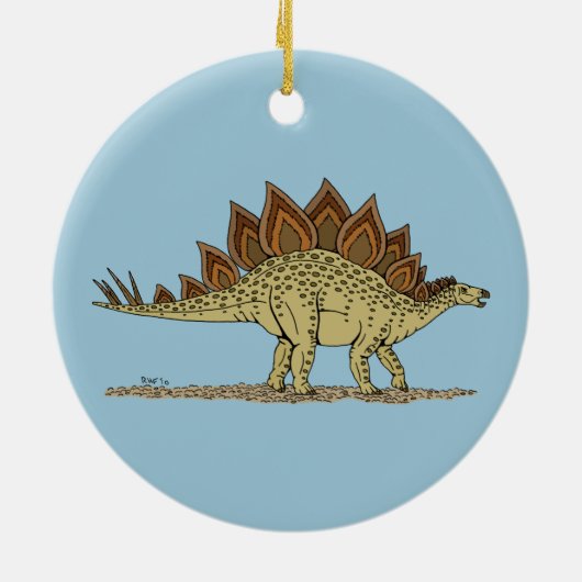 Jurassic Dinosaur Stegosaurus Keramisch Ornament (Achterkant)
