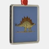 Jurassic Dinosaur Stegosaurus Metalen Ornament (Rechts)