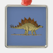 Jurassic Dinosaur Stegosaurus Metalen Ornament (Voorkant)