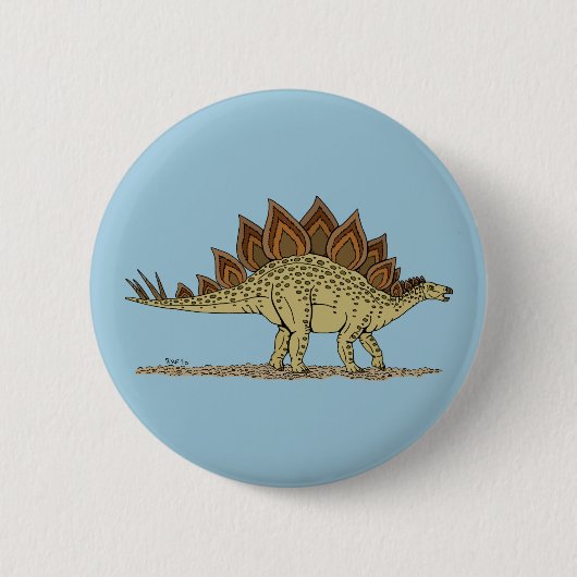 Jurassic Dinosaur Stegosaurus Ronde Button 5,7 Cm (Voorkant)