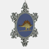 Jurassic Dinosaur Stegosaurus Tin Sneeuwvlok Ornament (Links)