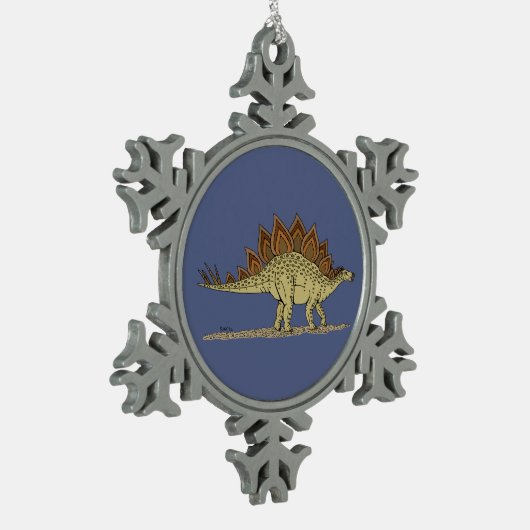 Jurassic Dinosaur Stegosaurus Tin Sneeuwvlok Ornament (Links)