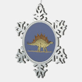 Jurassic Dinosaur Stegosaurus Tin Sneeuwvlok Ornament (Rechts)