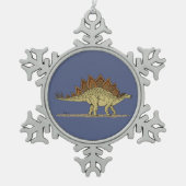 Jurassic Dinosaur Stegosaurus Tin Sneeuwvlok Ornament (Voorkant)