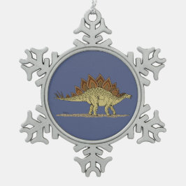 Jurassic Dinosaur Stegosaurus Tin Sneeuwvlok Ornament