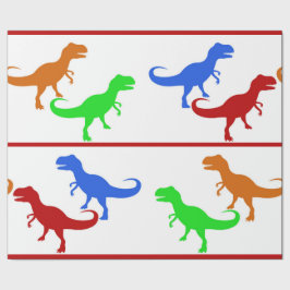 Jurassic Dinosaur T-Rex Silhouettes Cadeaupapier