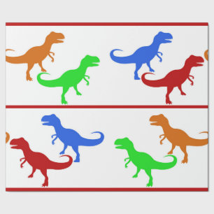 Jurassic Dinosaur T-Rex Silhouettes Cadeaupapier
