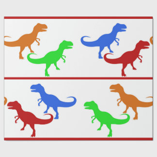 Jurassic Dinosaur T-Rex Silhouettes Cadeaupapier
