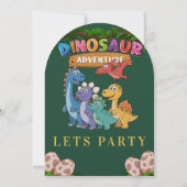 Jurassic Dinosaur Thema Uitnodiging (Achterkant)