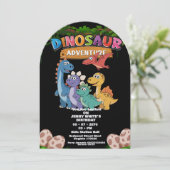 Jurassic Dinosaur Thema Uitnodiging (Staand voorkant)