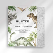 Jurassic Dinosaur verjaardagsuitnodiging Kaart