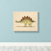 Jurassic Dinosauriër Stegosaurus Canvas Print (Insitu (Houten vloer))
