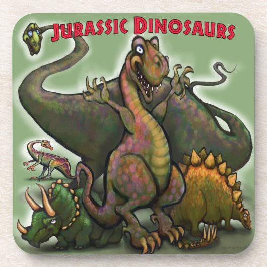Jurassic Dinosaurs Bier Onderzetter (Voorkant)