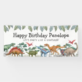 Jurassic Dinosaurs Birthday Banner (Horizontaal)