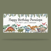 Jurassic Dinosaurs Birthday Banner