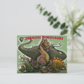 Jurassic Dinosaurs Briefkaart (Staand voorkant)