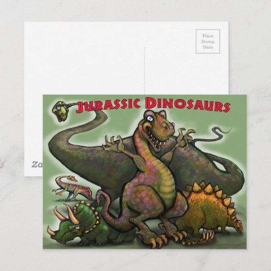 Jurassic Dinosaurs Briefkaart (Voorkant / Achterkant)
