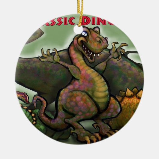 Jurassic Dinosaurs Keramisch Ornament (Voorkant)