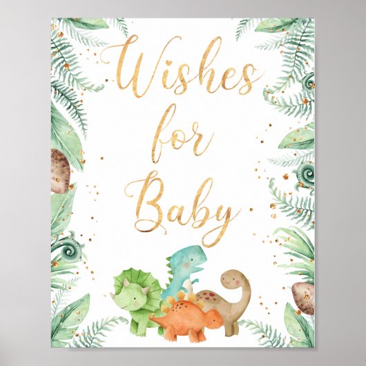 Jurassic Dinosaurs Partij wenst Baby Poster (Voorkant)
