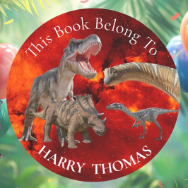 Jurassic Fire Wereld Dinosaurussen BOEK Ronde Sticker