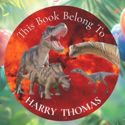 Jurassic Fire Wereld Dinosaurussen BOEK Ronde Sticker