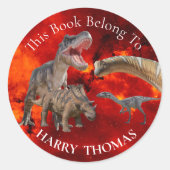 Jurassic Fire Wereld Dinosaurussen BOEK Ronde Sticker (Voorkant)