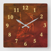 Jurassic Fossil Vierkante Klok (Voorkant)