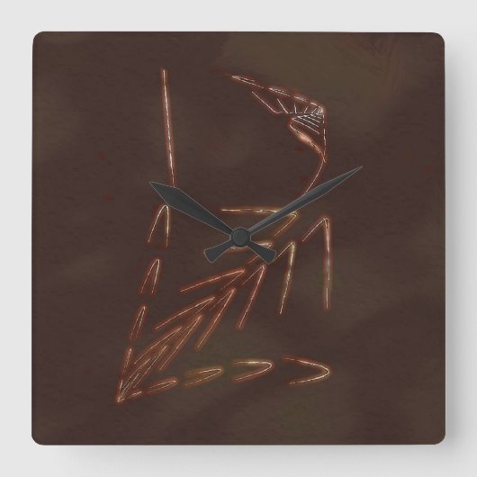 Jurassic Fossil Vierkante Klok (Voorkant)