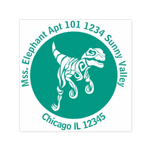 Jurassic Ghost Raptor Zelfinktende Stempel (Design)