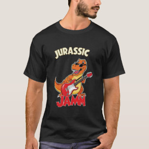Jurassic Jam Mannen T-Shirt – Dinosaur aan het spe