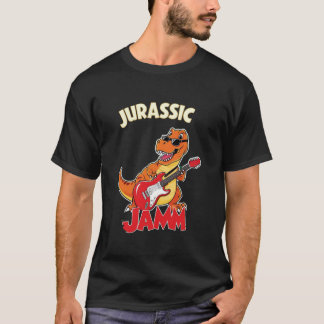Jurassic Jam Mannen T-Shirt – Dinosaur aan het spe
