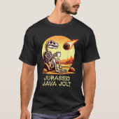 Jurassic Java Jolt Koffie Dinosaurus Skelet Meteor T-shirt (Voorkant)