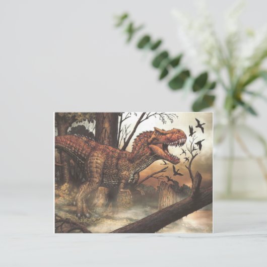 Jurassic Journey: dinosaurus in zijn natuurlijke h Briefkaart (Staand voorkant)