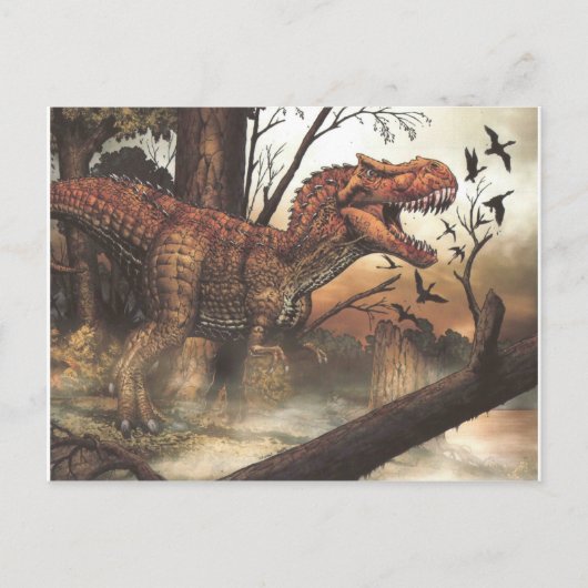 Jurassic Journey: dinosaurus in zijn natuurlijke h Briefkaart (Voorkant)