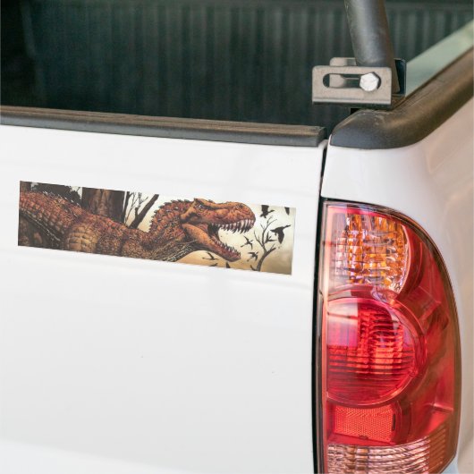 Jurassic Journey: dinosaurus in zijn natuurlijke h Bumpersticker (Op Truck)
