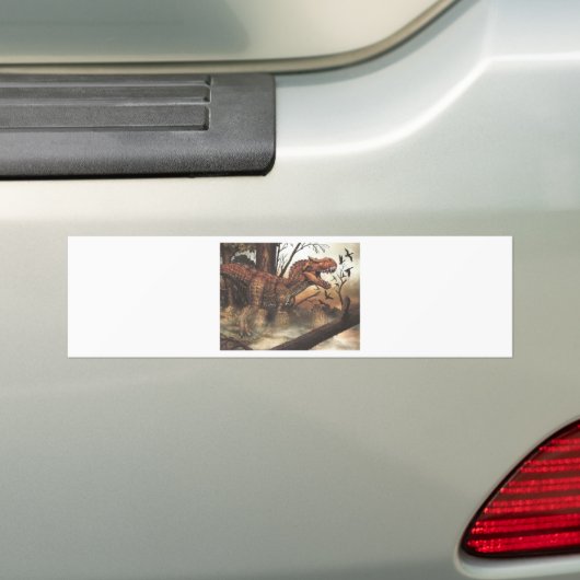 Jurassic Journey: dinosaurus in zijn natuurlijke h Bumpersticker (Op auto)