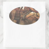 Jurassic Journey: dinosaurus in zijn natuurlijke h Ovale Sticker (Tas)