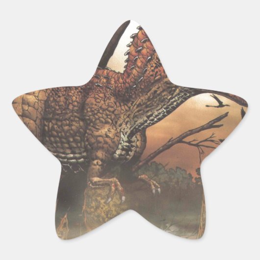 Jurassic Journey: dinosaurus in zijn natuurlijke h Ster Sticker (Voorkant)