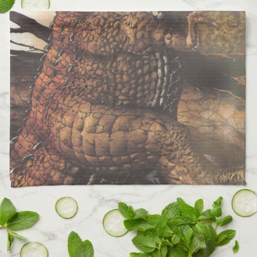 Jurassic Journey: dinosaurus in zijn natuurlijke h Theedoek (Gevouwen)