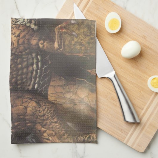 Jurassic Journey: dinosaurus in zijn natuurlijke h Theedoek (Quarter Fold)