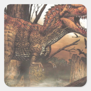 Jurassic Journey: dinosaurus in zijn natuurlijke h Vierkante Sticker