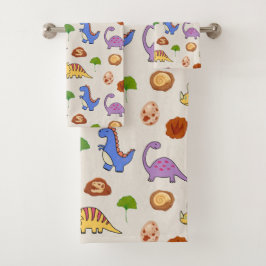 Jurassic Joy Dinosaurs Bath Towel Set Bad Handdoek