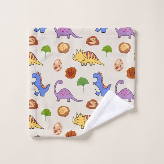 Jurassic Joy Dinosaurs Bath Towel Set Bad Handdoek (Wasdoekje)