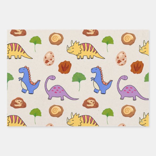 Jurassic Joy Dinosaurs cadeaupapier (Voorkant 2)