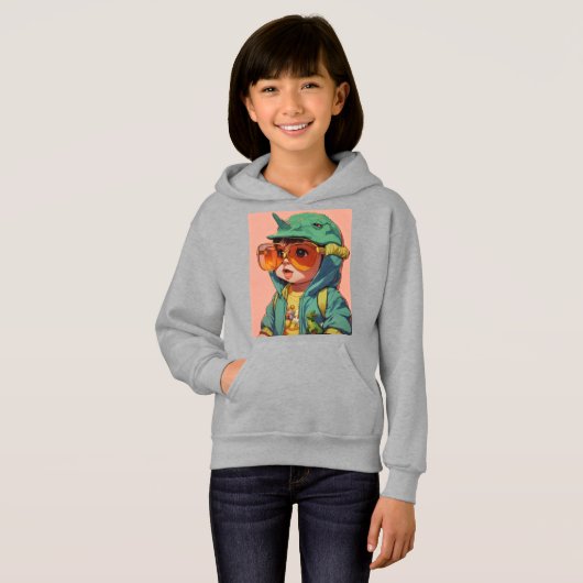Jurassic Joy: Kinderen Dinosaur Design Hoodie (Voorkant volledig)