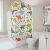 Jurassic Joy: Speels dinosauruspatroon Douchegordijn (In situ)