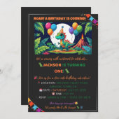 Jurassic Jungle Uitnodiging – Bewerkbaar (Voorkant / Achterkant)